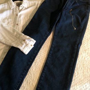 Express Ladies Dark Wash Jeans Size 4 Slim Stretch Denim Super High Rise